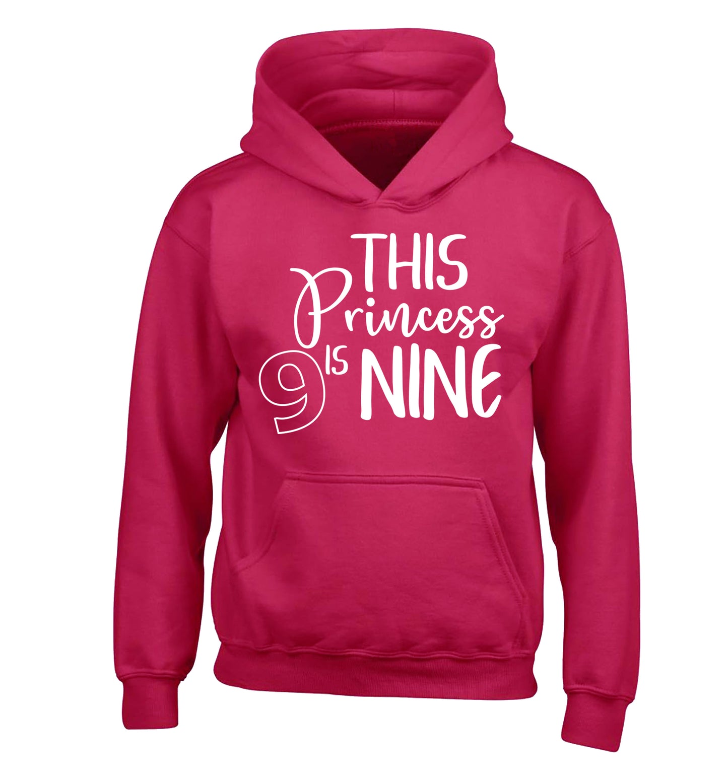 This princess is nine children's pink hoodie 12-13 Years
