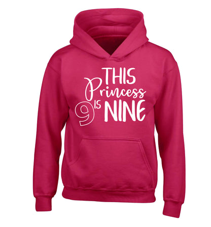 This princess is nine children's pink hoodie 12-13 Years