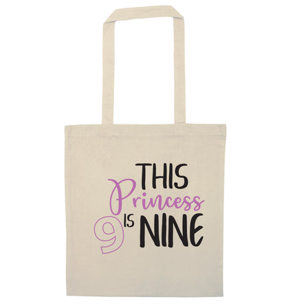 This princess is nine natural tote bag