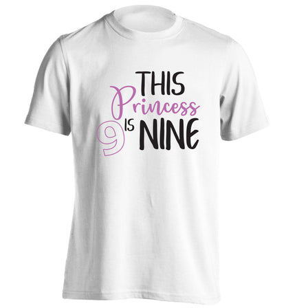 This princess is nine adults unisex white Tshirt 2XL