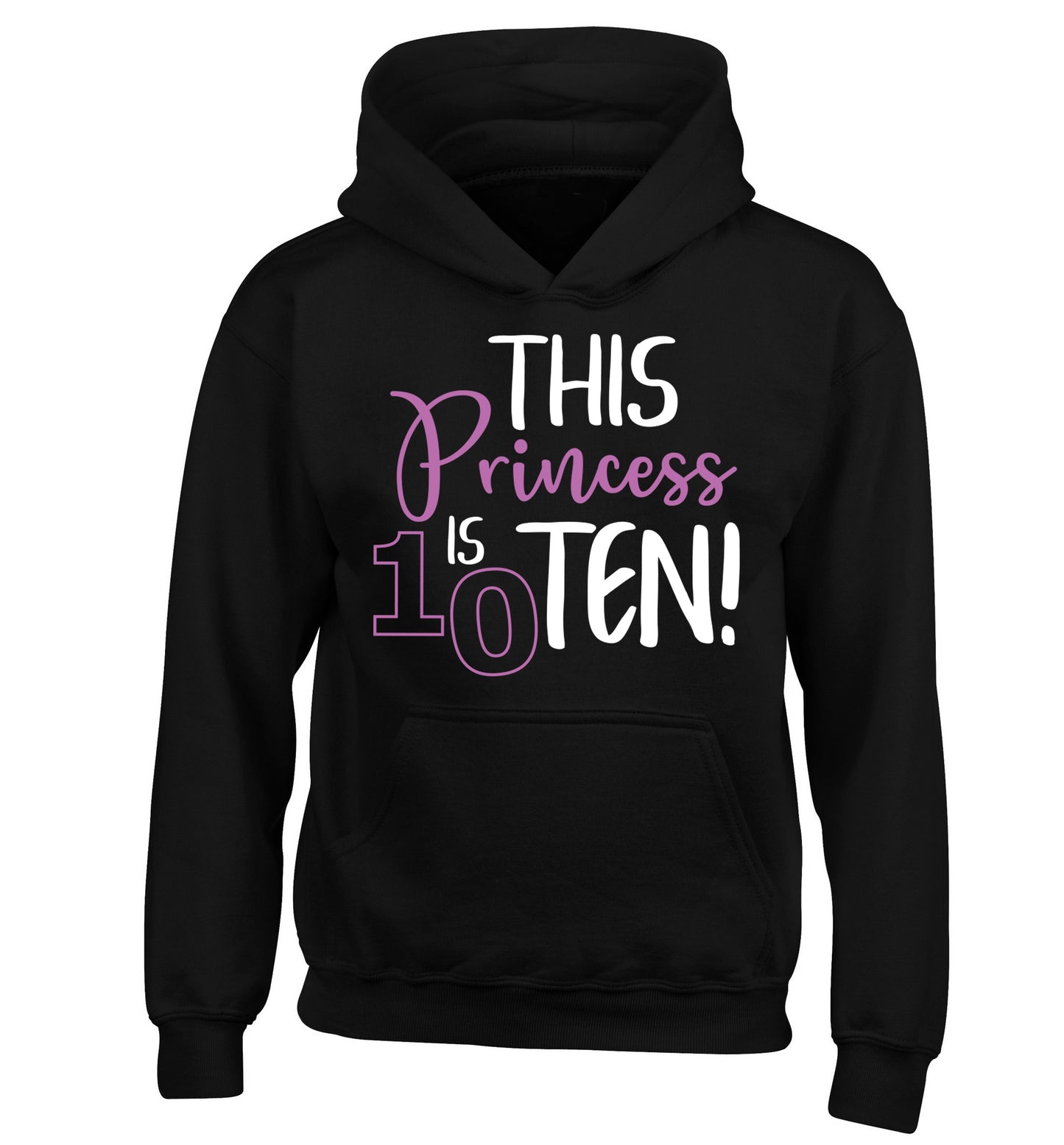 This princess is ten children's black hoodie 12-13 Years