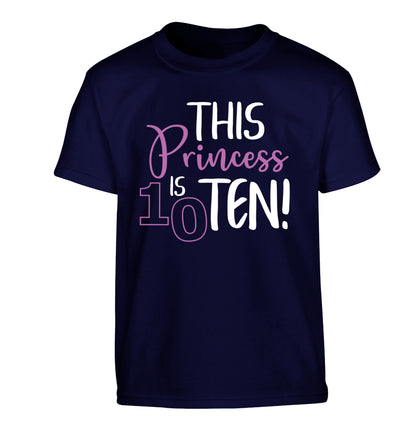 This princess is ten Children's navy Tshirt 12-13 Years