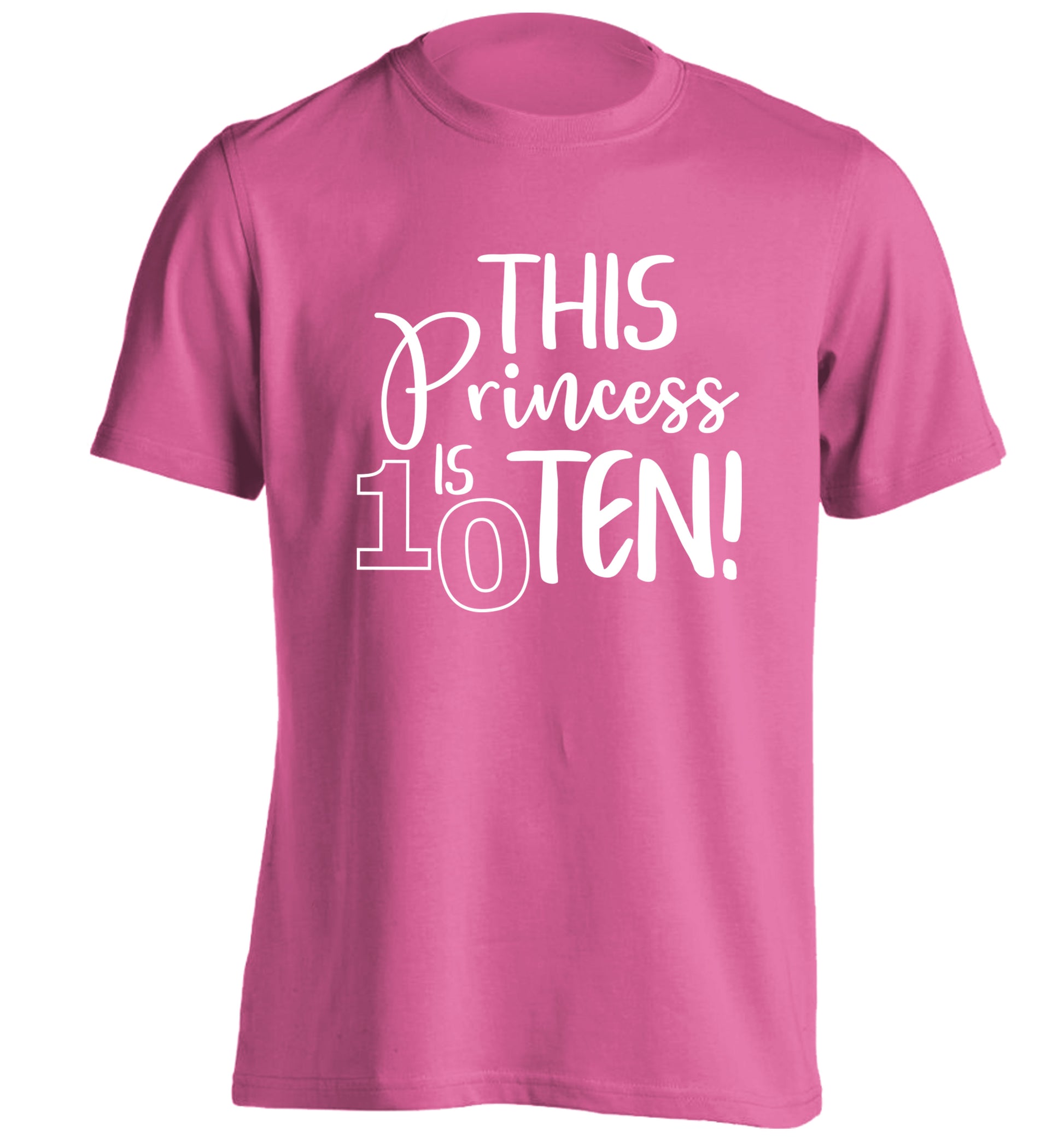 This princess is ten adults unisex pink Tshirt 2XL