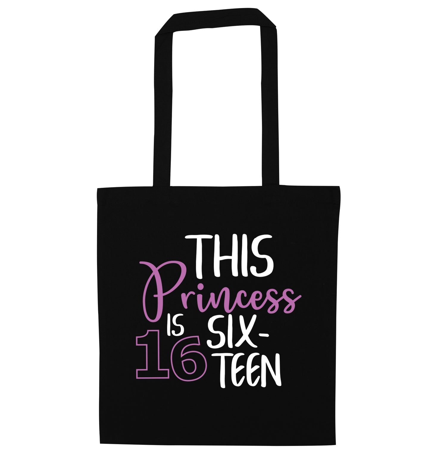 This princess is 16 black tote bag