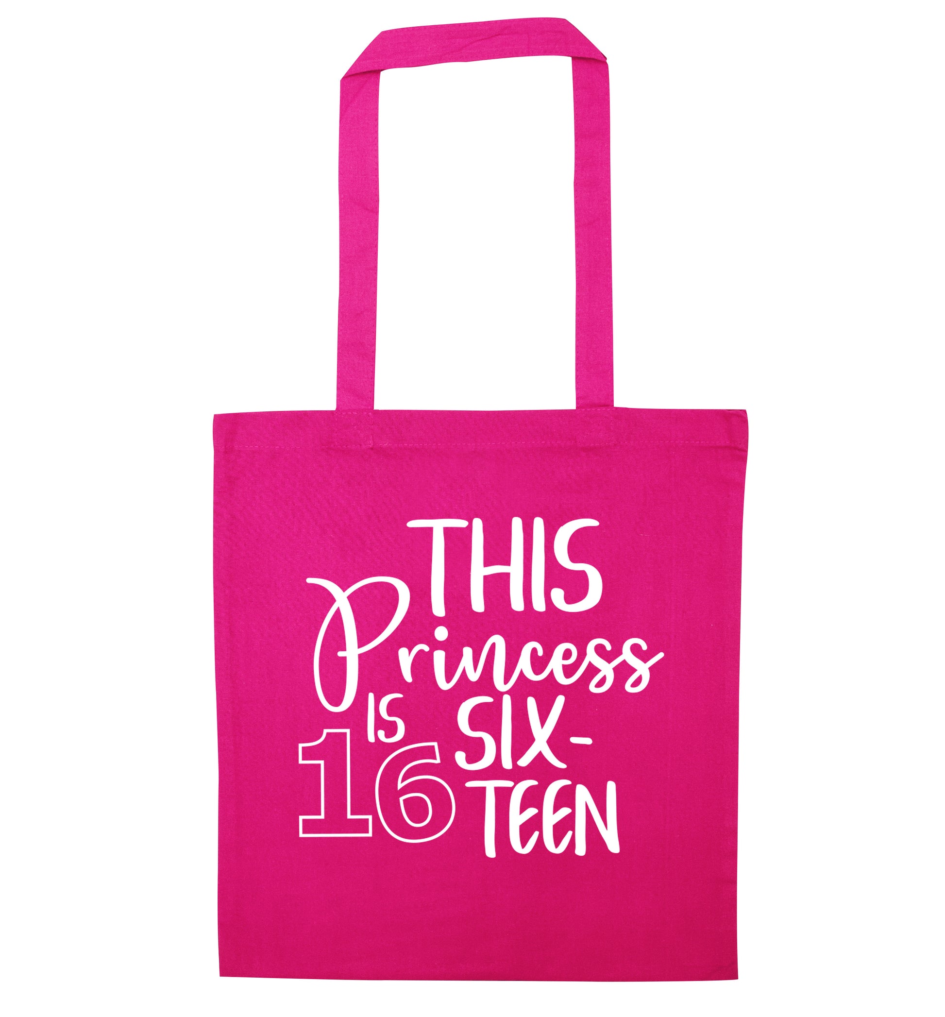 This princess is 16 pink tote bag