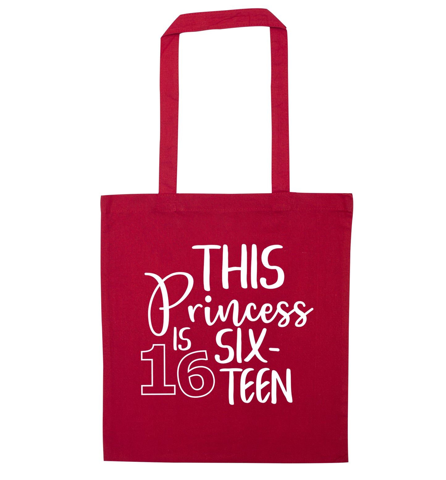 This princess is 16 red tote bag