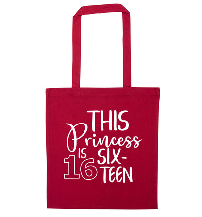 This princess is 16 red tote bag