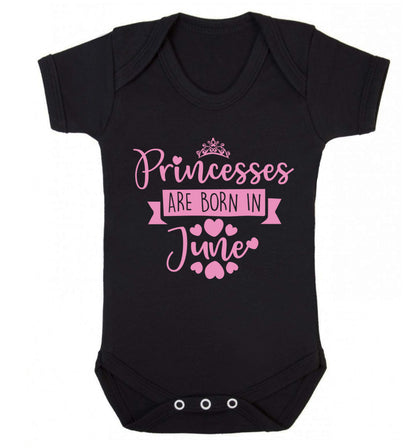 Princesses are born in June Baby Vest black 18-24 months