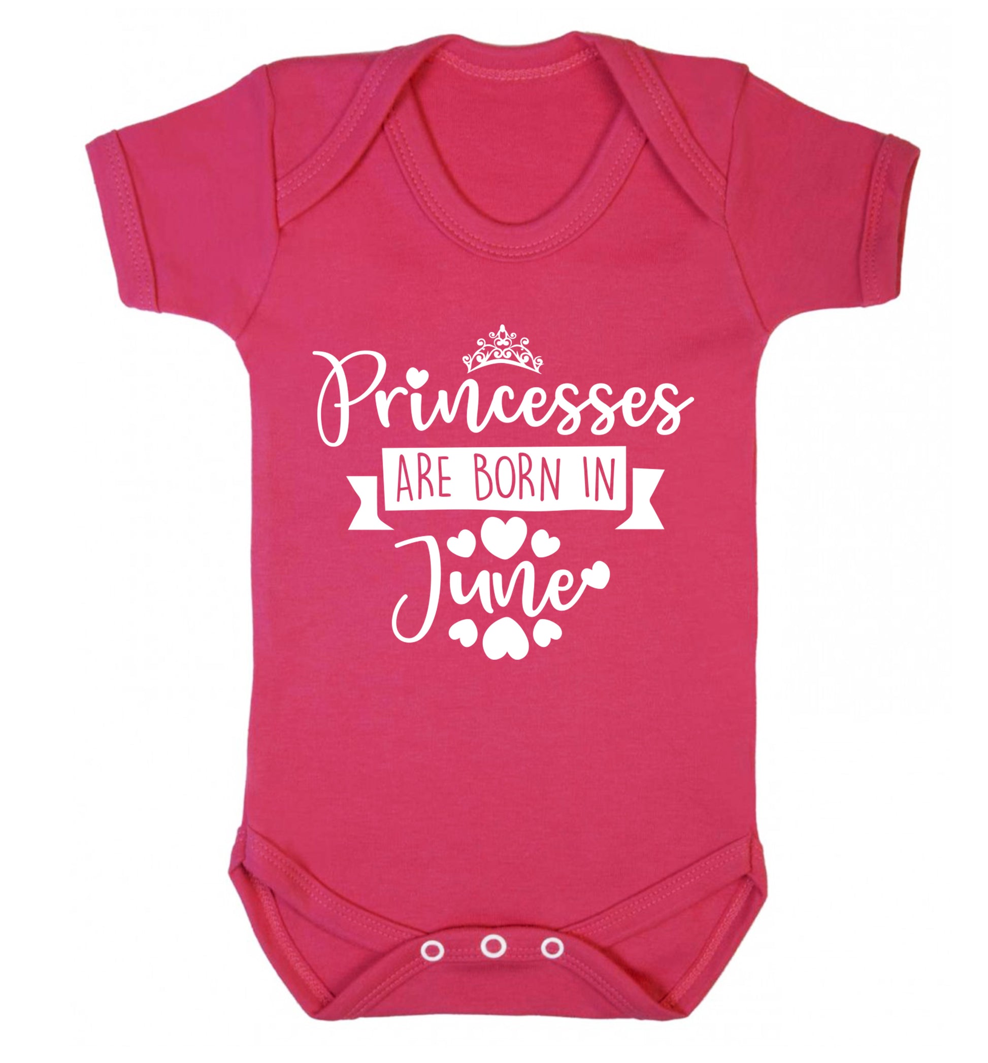 Princesses are born in June Baby Vest dark pink 18-24 months