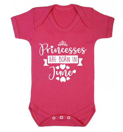 Princesses are born in June Baby Vest dark pink 18-24 months