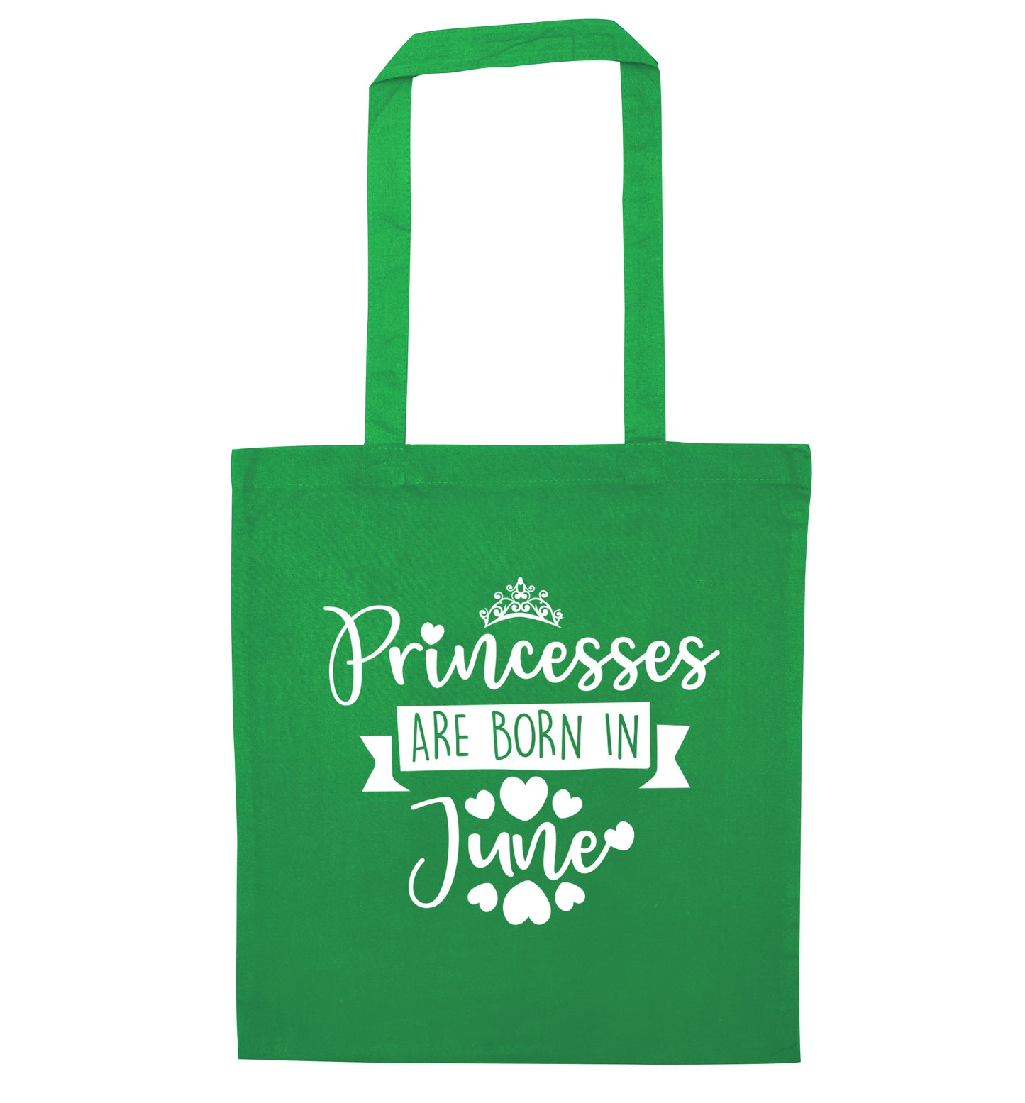 Princesses are born in June green tote bag