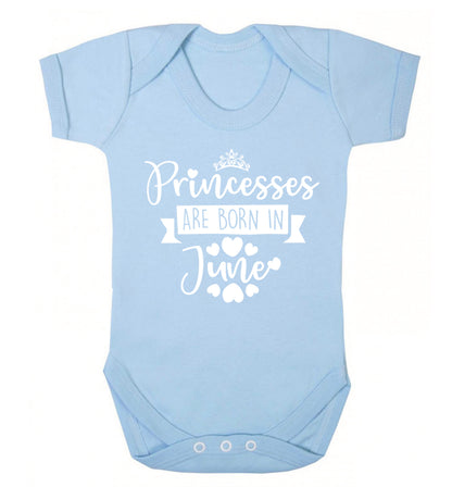 Princesses are born in June Baby Vest pale blue 18-24 months