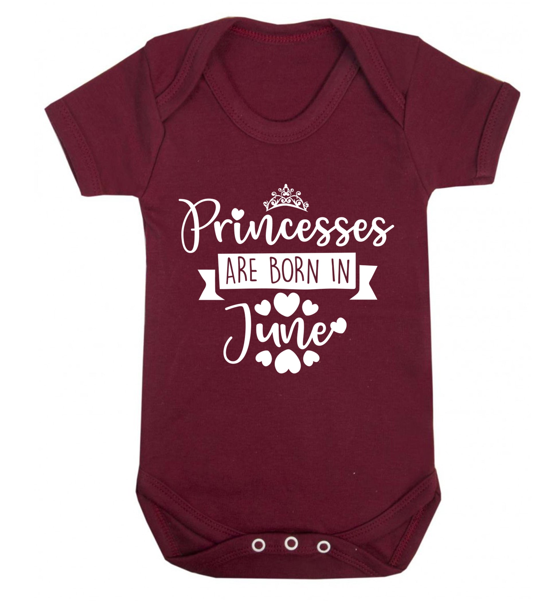 Princesses are born in June Baby Vest maroon 18-24 months