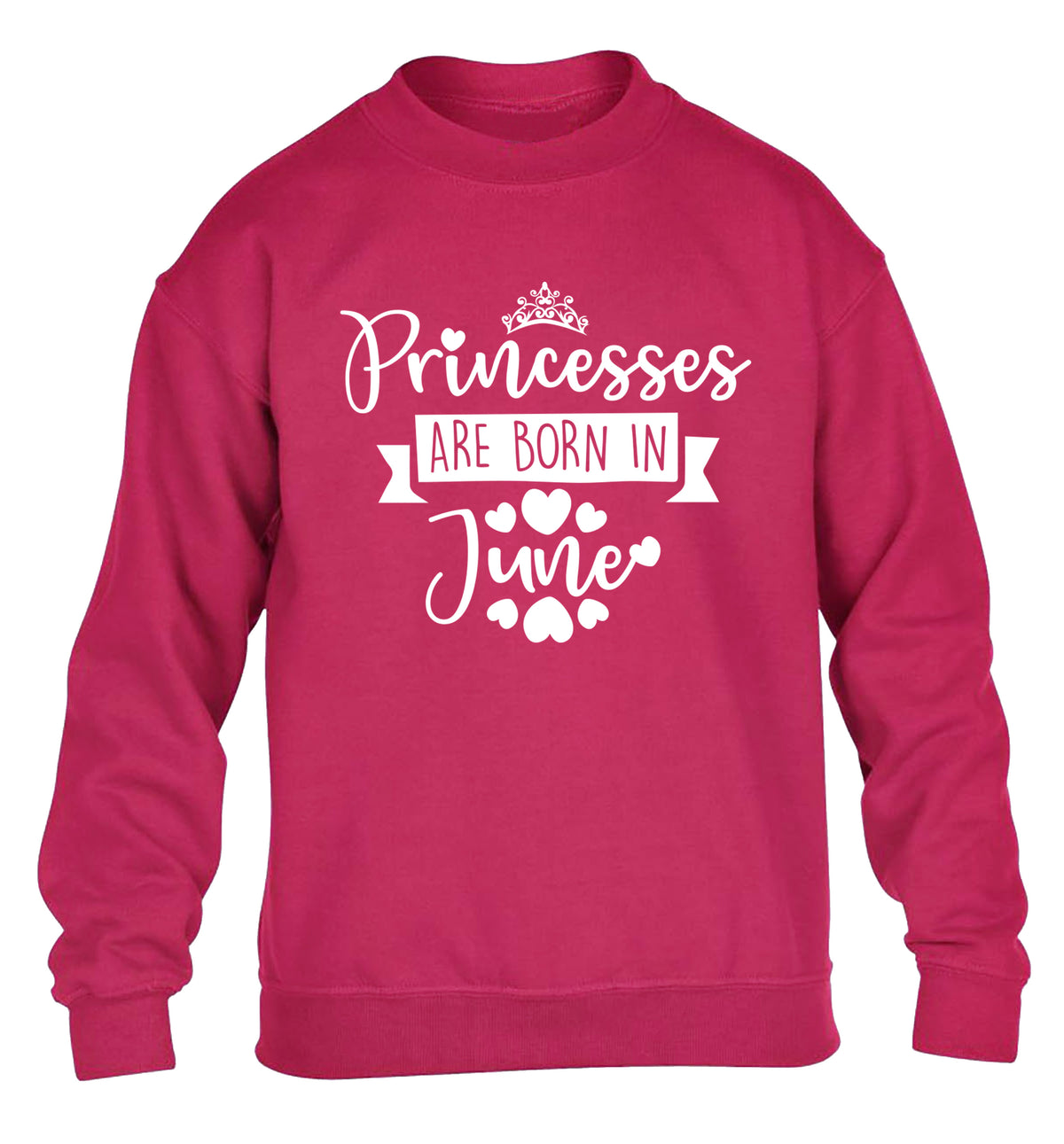 Princesses are born in June children's pink sweater 12-13 Years
