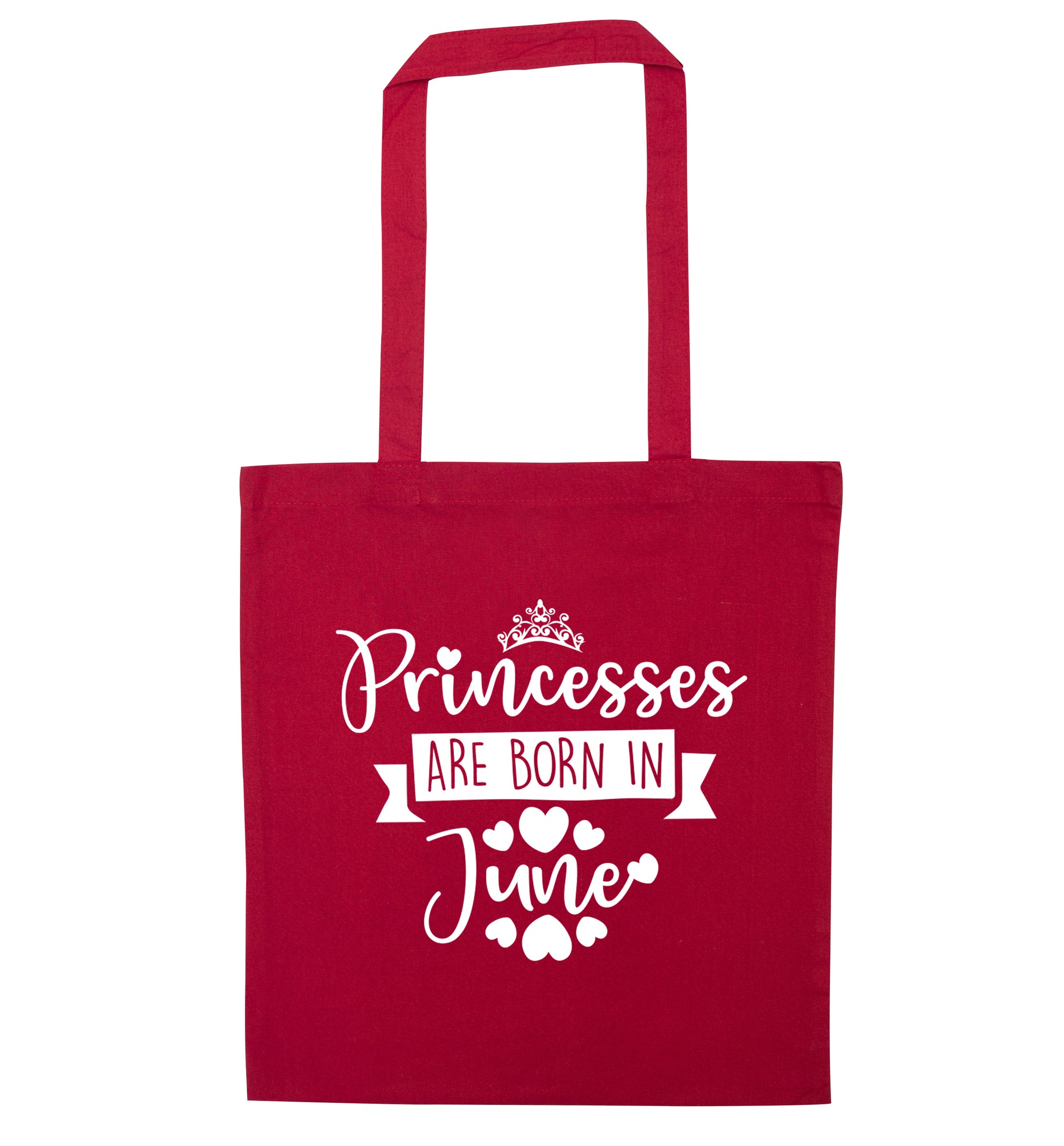 Princesses are born in June red tote bag