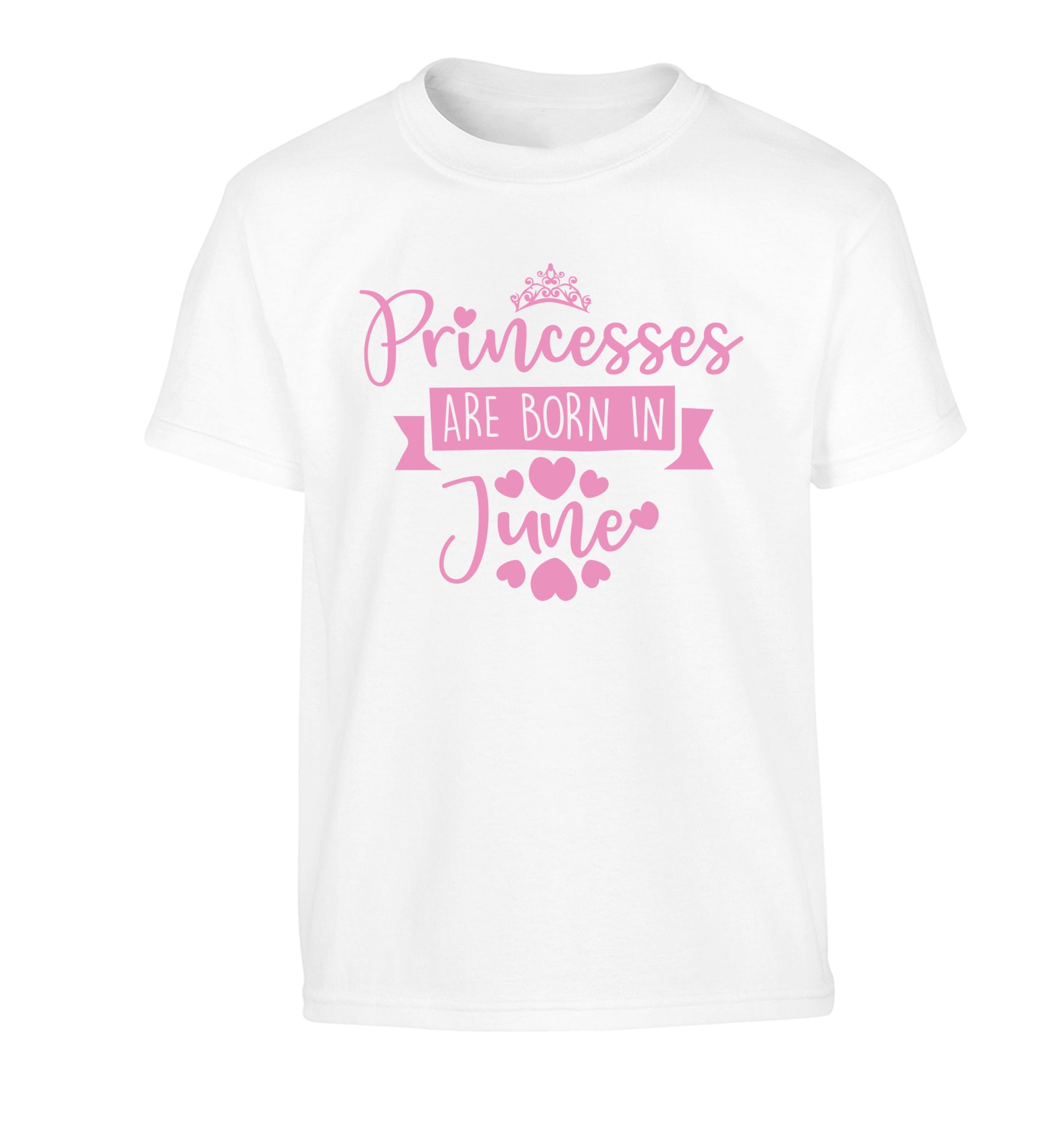 Princesses are born in June Children's white Tshirt 12-13 Years