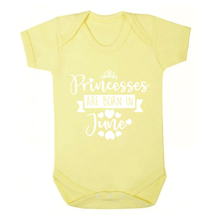 Princesses are born in June Baby Vest pale yellow 18-24 months