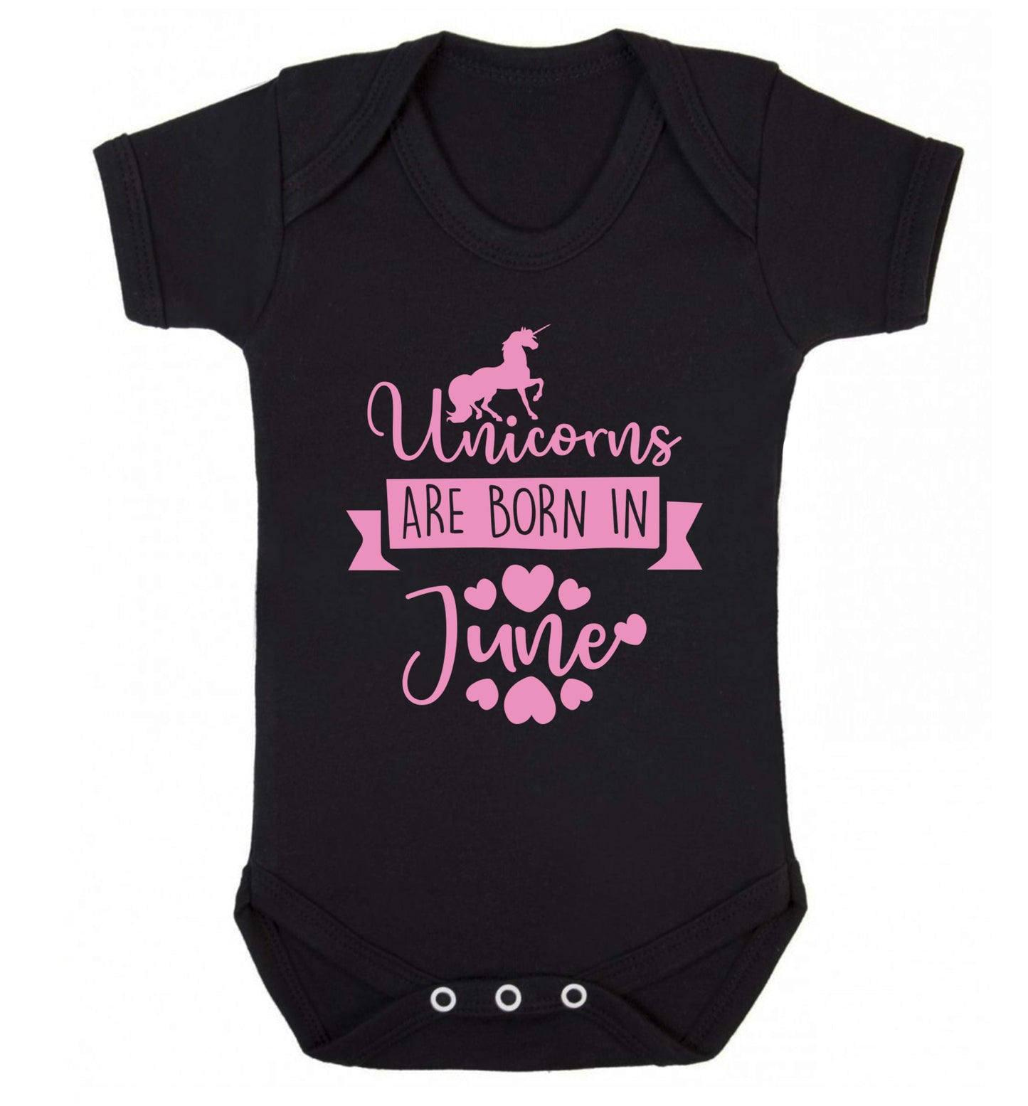 Unicorns are born in June Baby Vest black 18-24 months