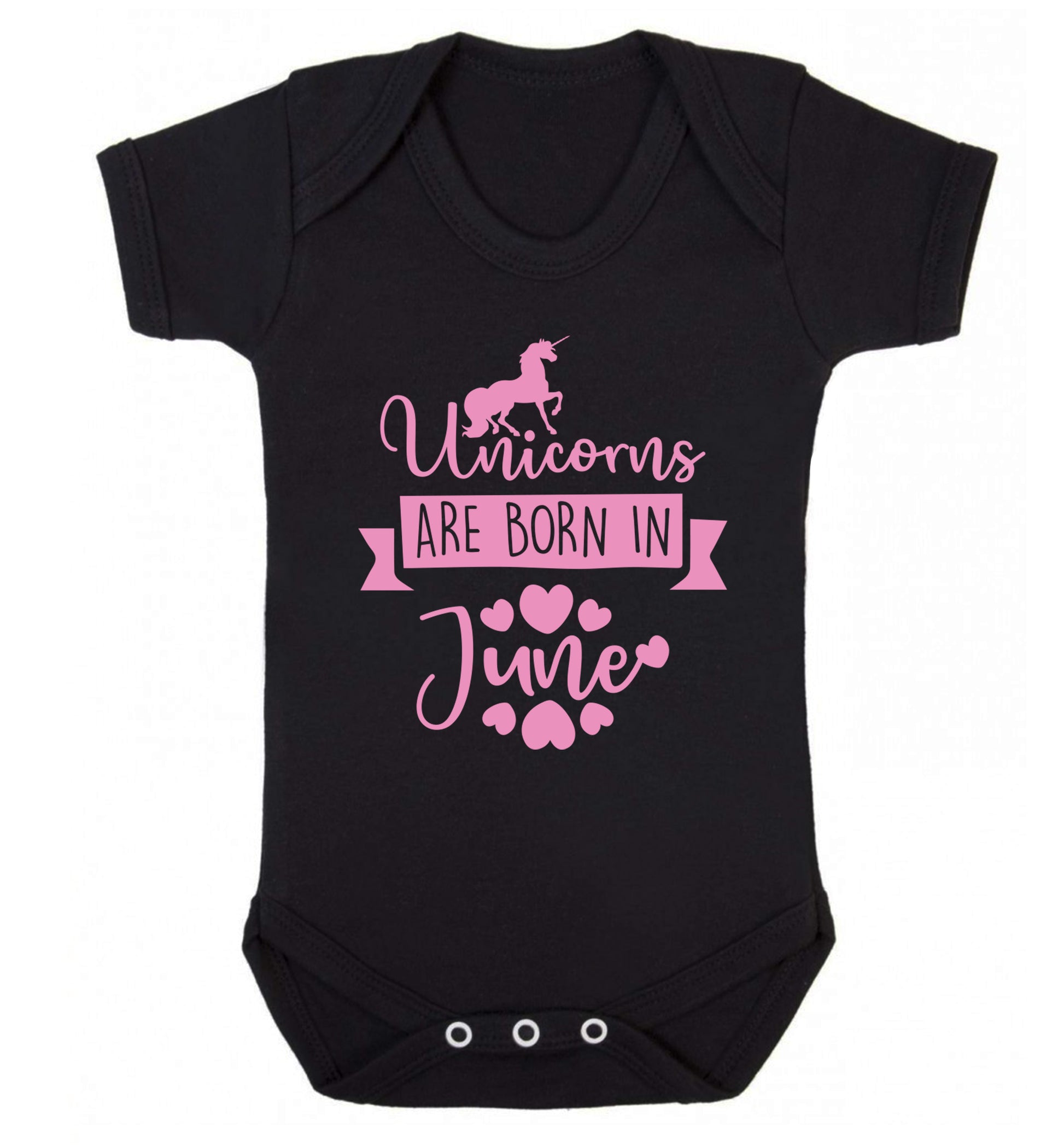 Unicorns are born in June Baby Vest black 18-24 months