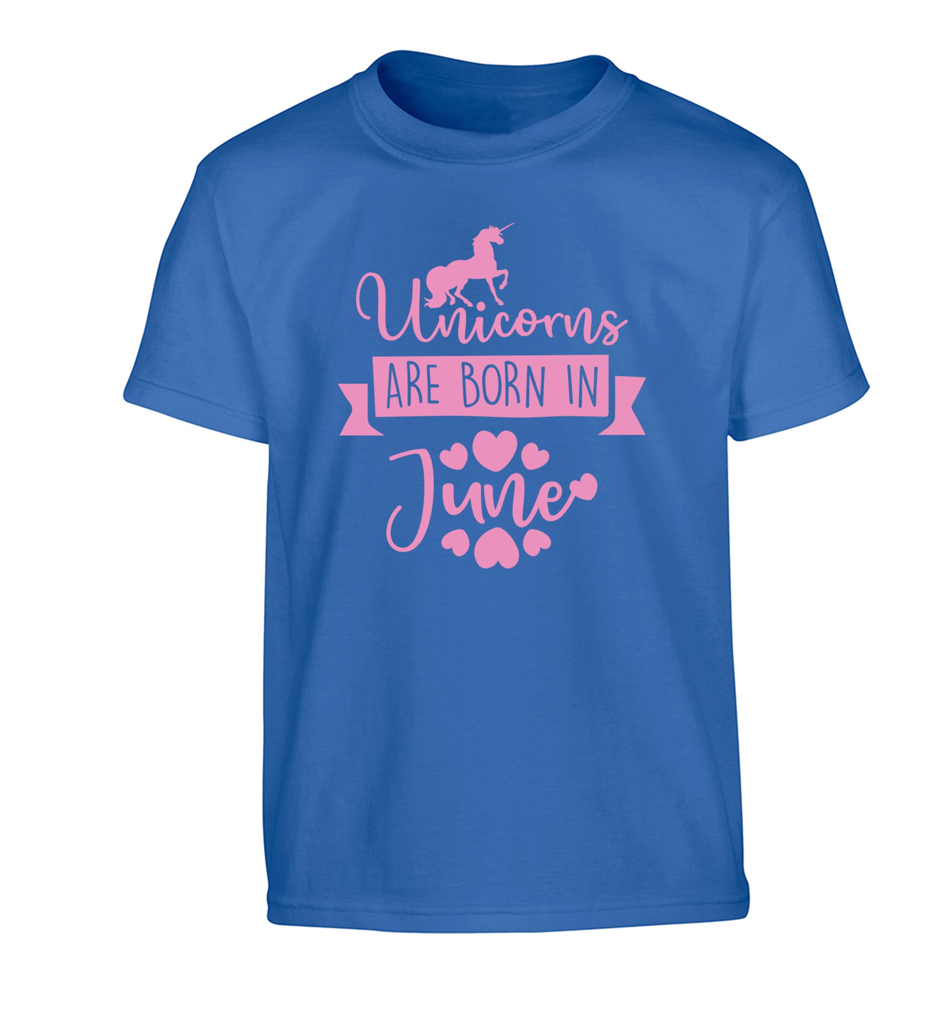 Unicorns are born in June Children's blue Tshirt 12-13 Years