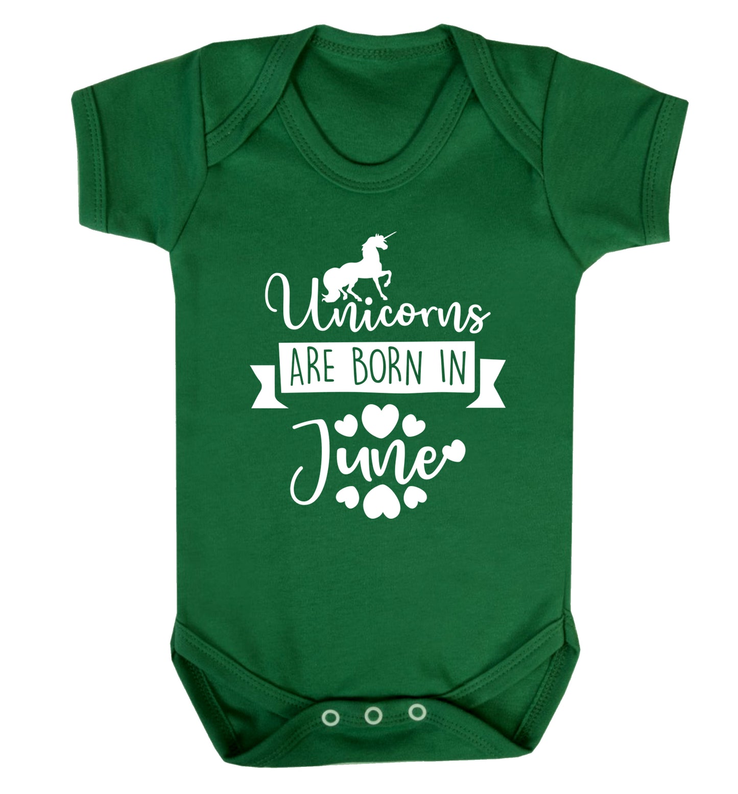 Unicorns are born in June Baby Vest green 18-24 months