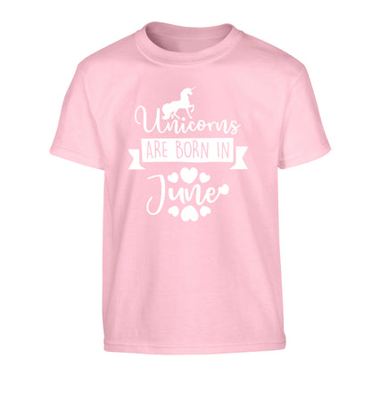 Unicorns are born in June Children's light pink Tshirt 12-13 Years