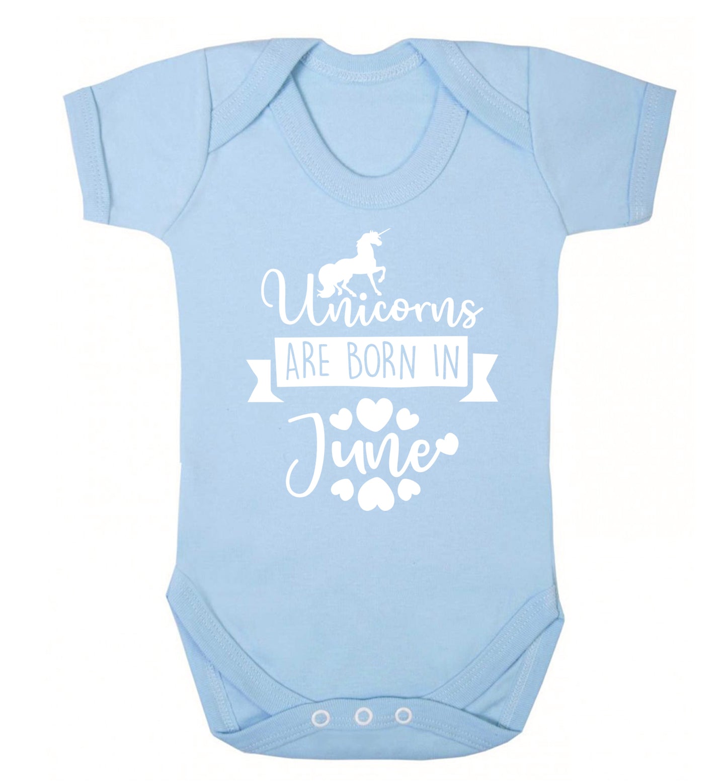 Unicorns are born in June Baby Vest pale blue 18-24 months