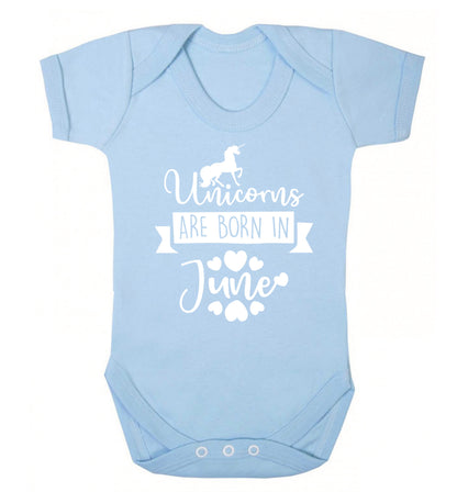 Unicorns are born in June Baby Vest pale blue 18-24 months