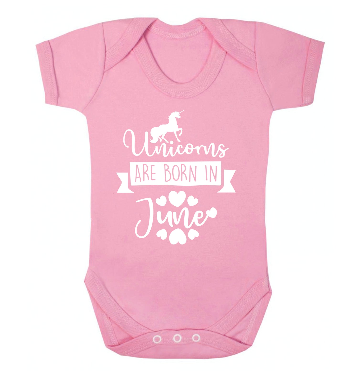 Unicorns are born in June Baby Vest pale pink 18-24 months