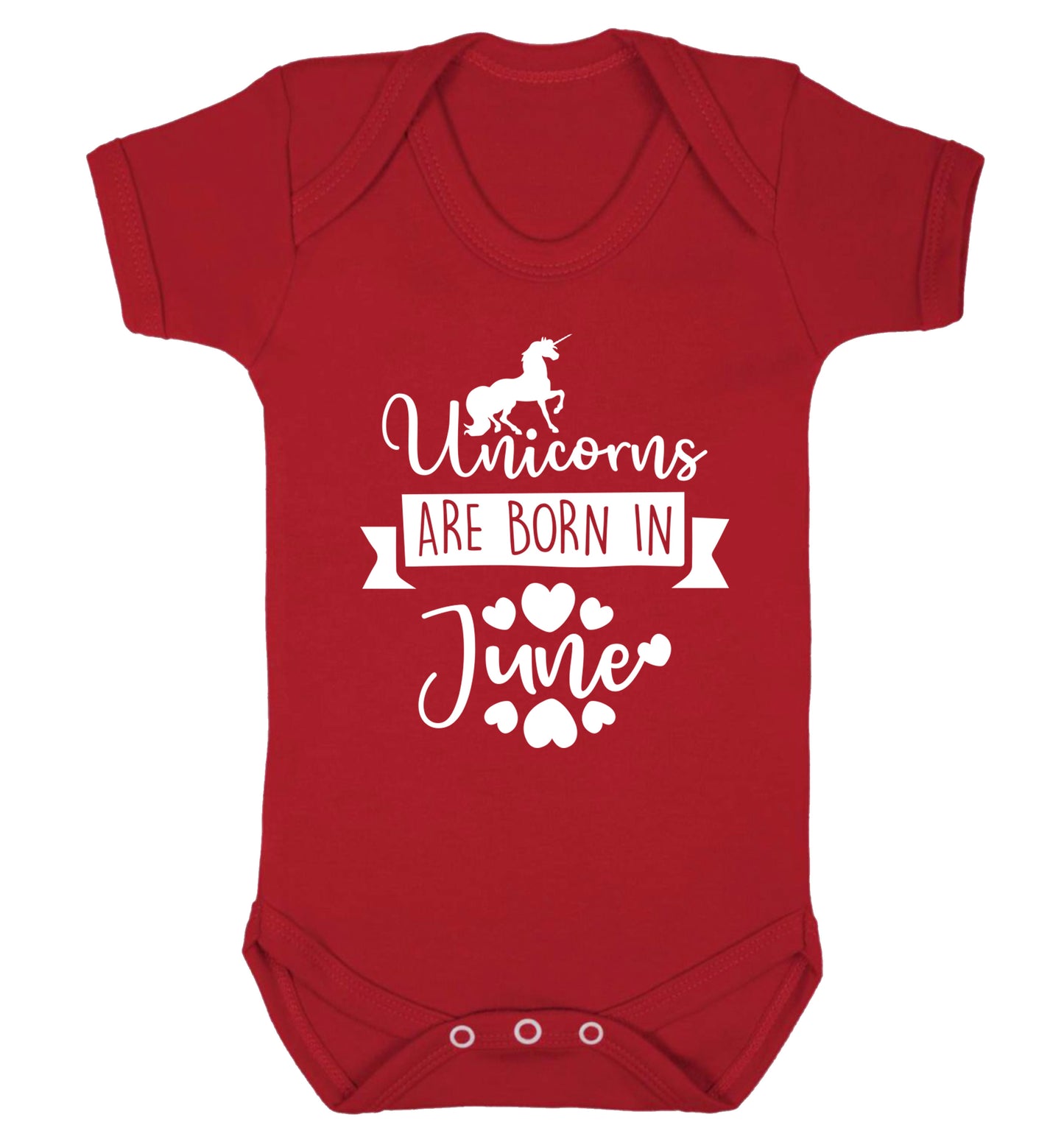 Unicorns are born in June Baby Vest red 18-24 months