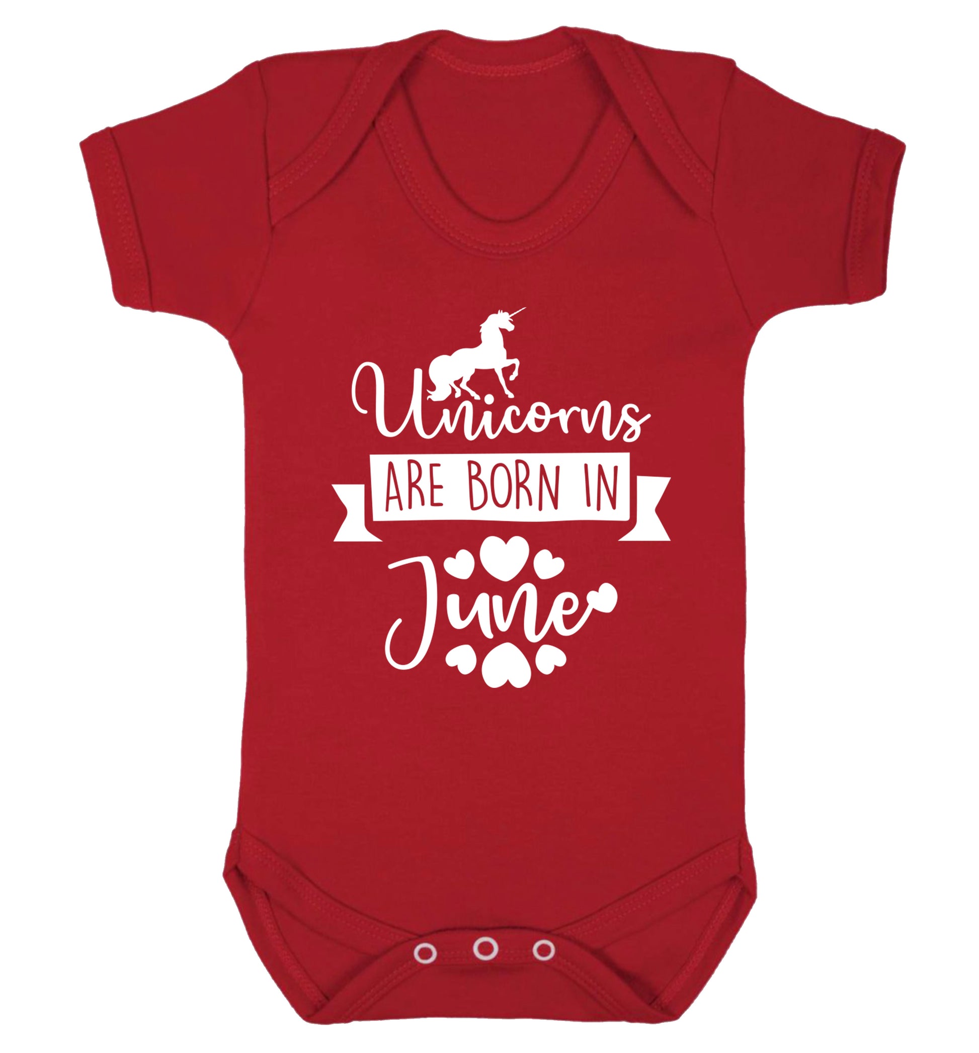 Unicorns are born in June Baby Vest red 18-24 months
