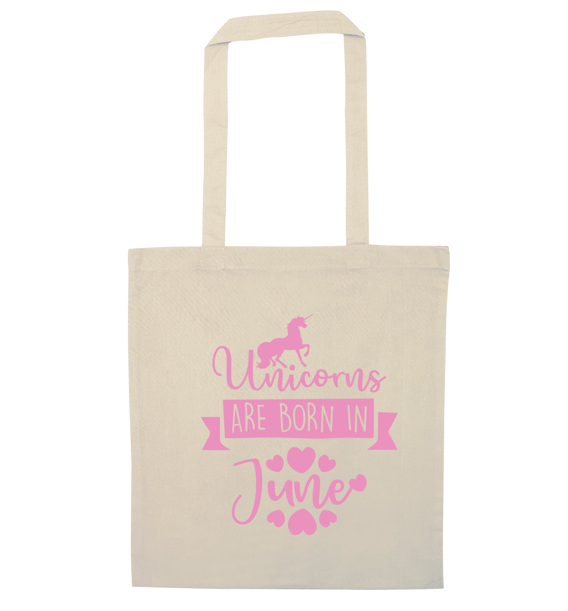 Unicorns are born in June natural tote bag