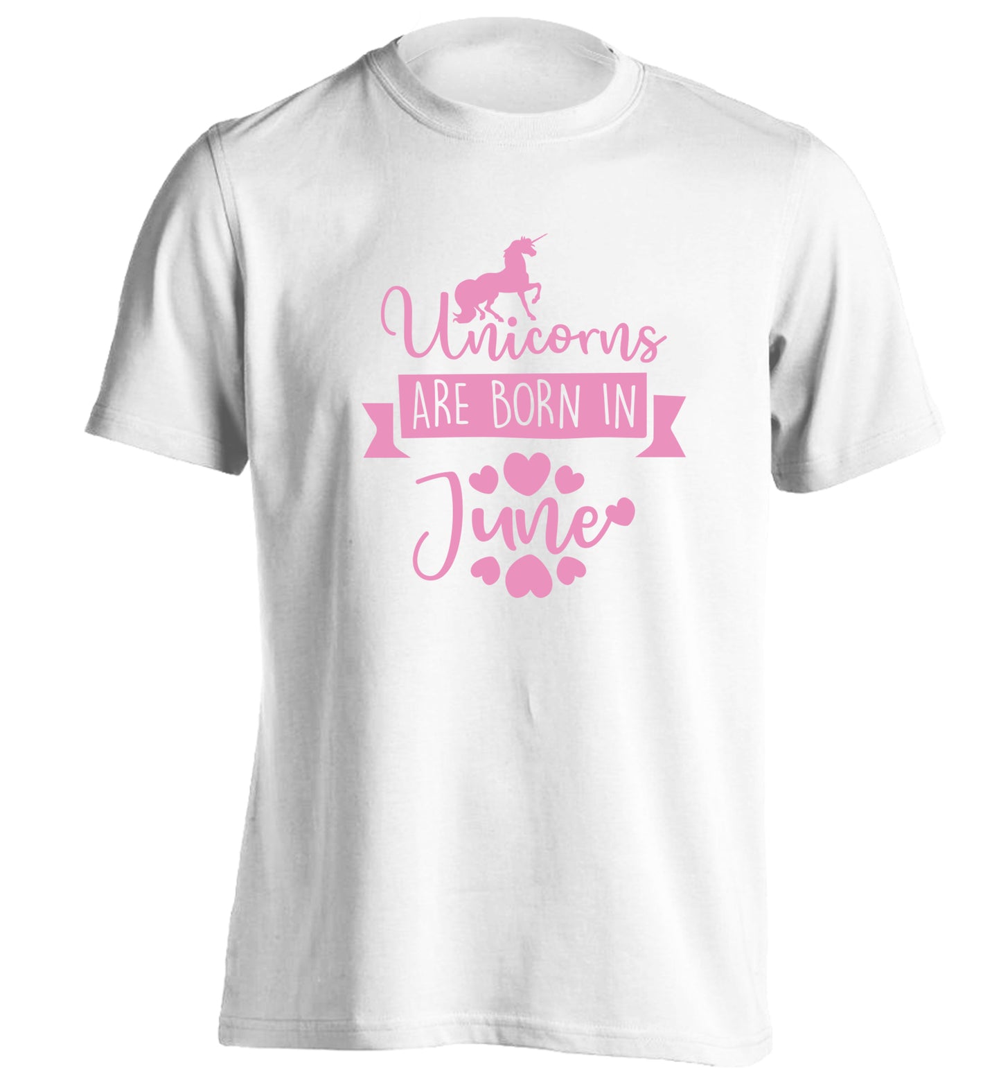 Unicorns are born in June adults unisex white Tshirt 2XL