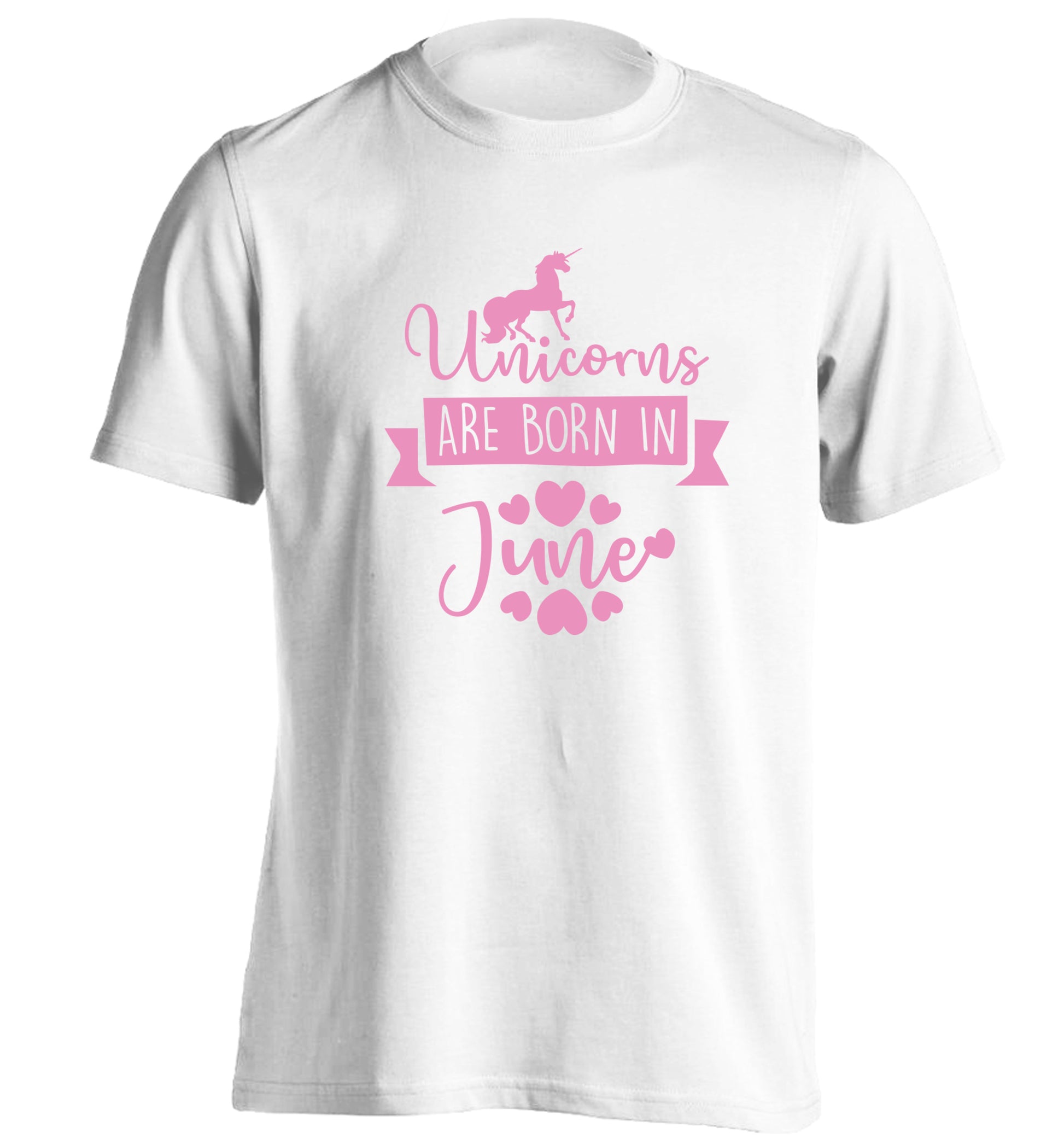 Unicorns are born in June adults unisex white Tshirt 2XL