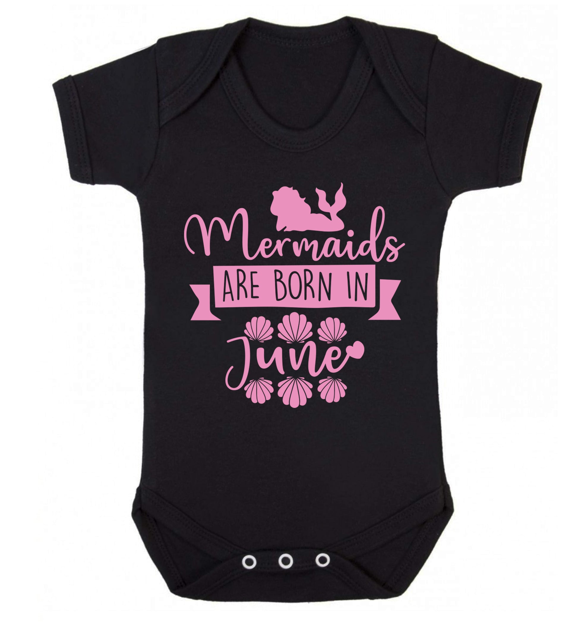 Mermaids are born in June Baby Vest black 18-24 months