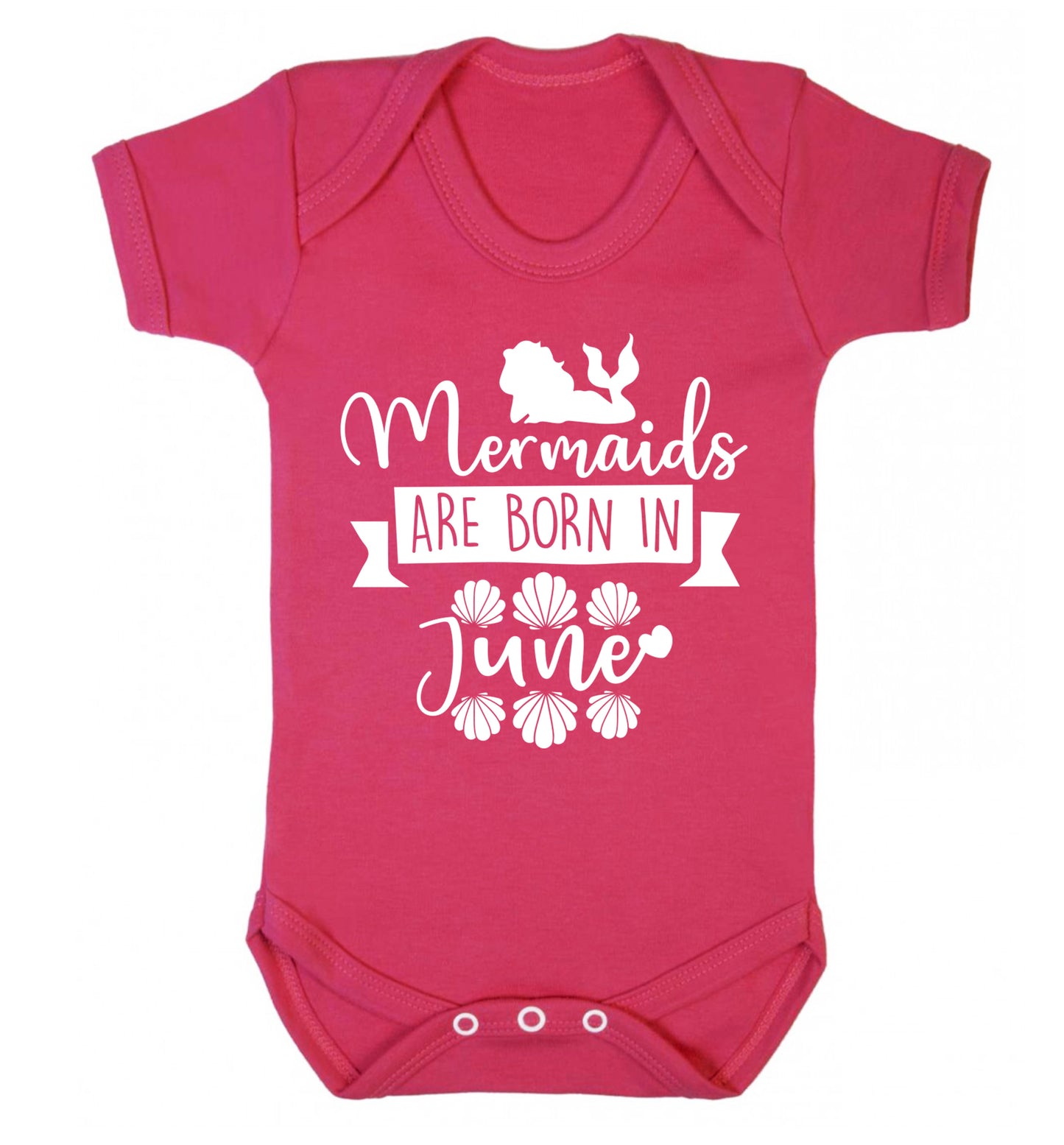 Mermaids are born in June Baby Vest dark pink 18-24 months