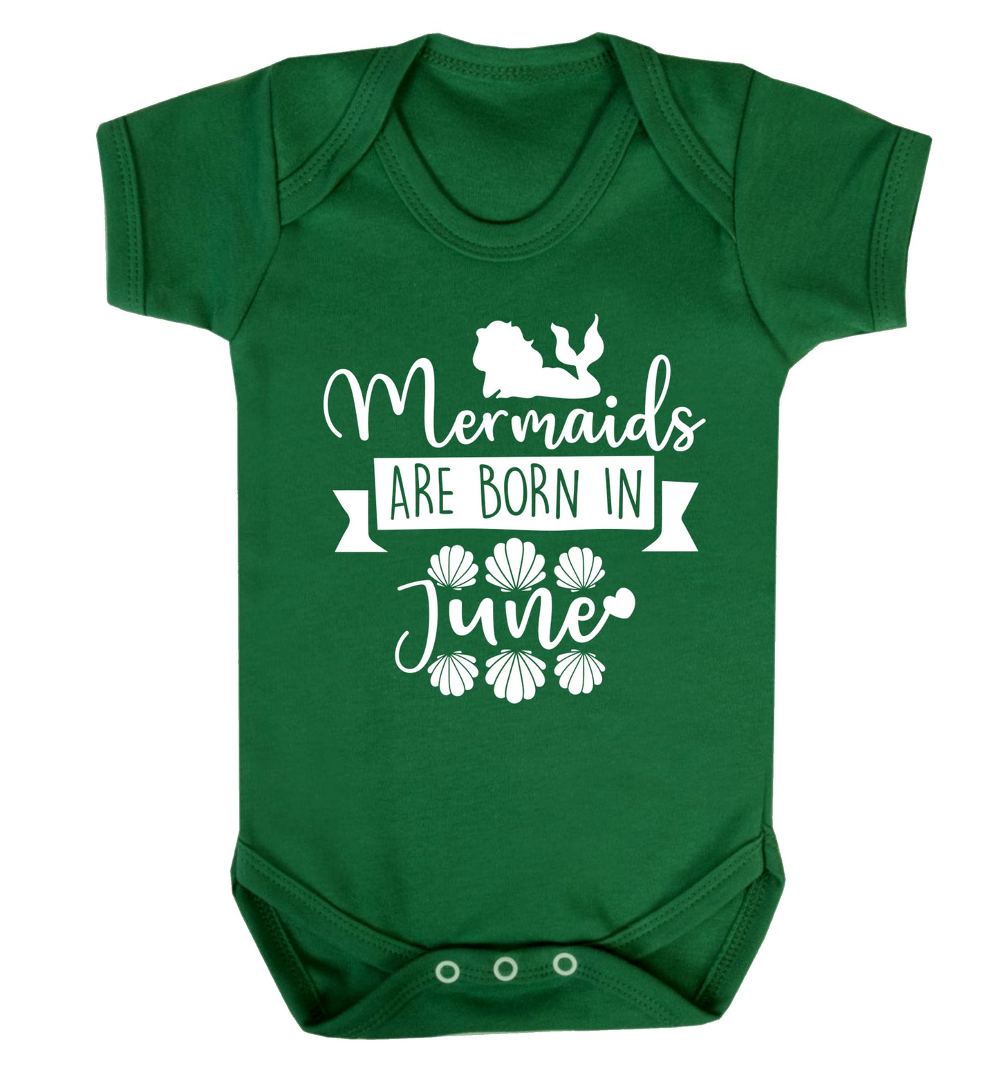 Mermaids are born in June Baby Vest green 18-24 months