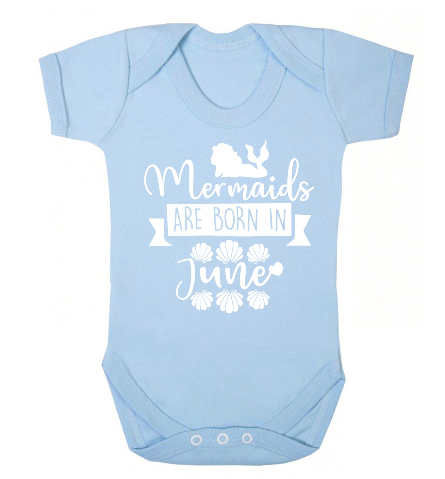 Mermaids are born in June Baby Vest pale blue 18-24 months