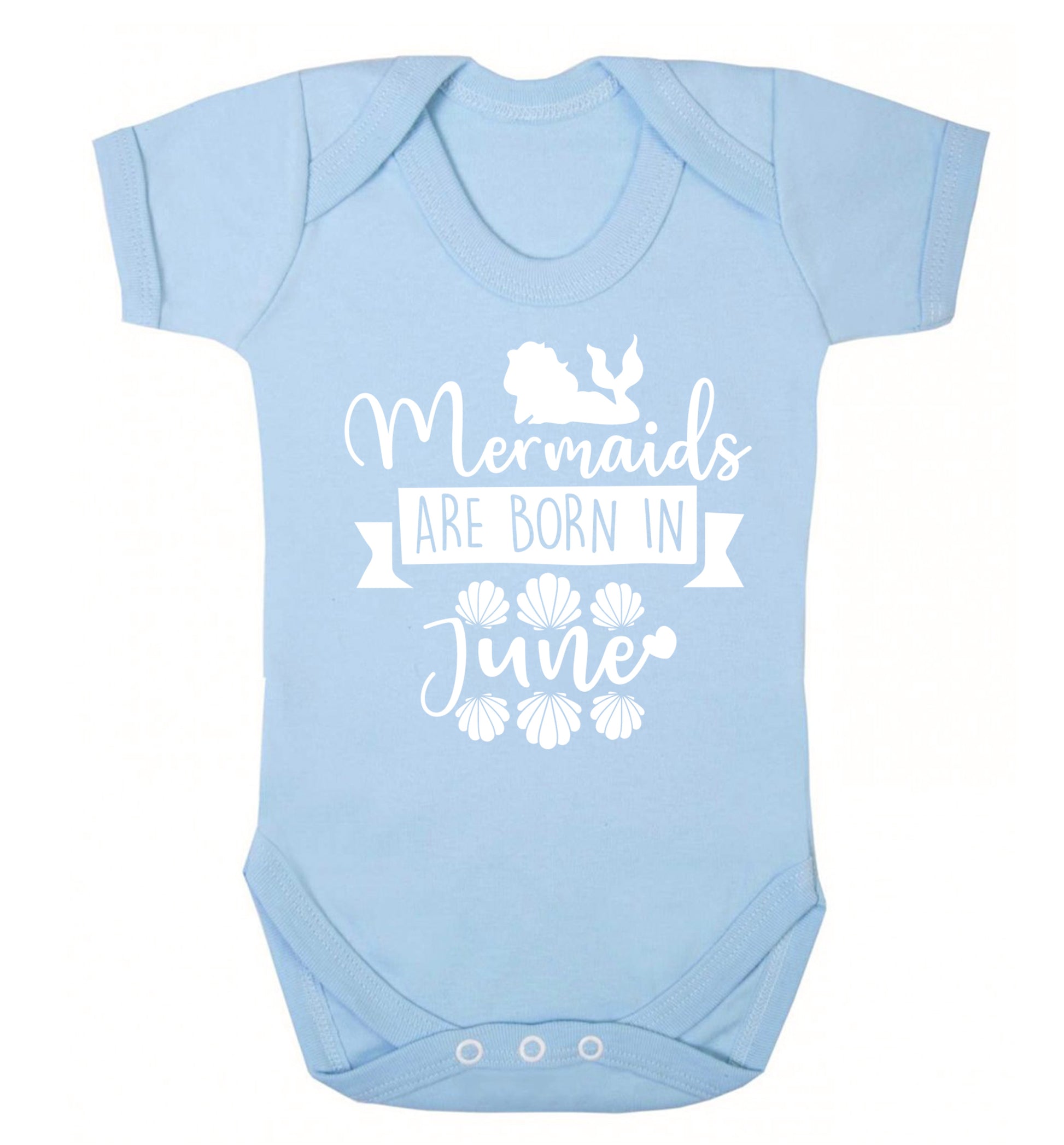 Mermaids are born in June Baby Vest pale blue 18-24 months