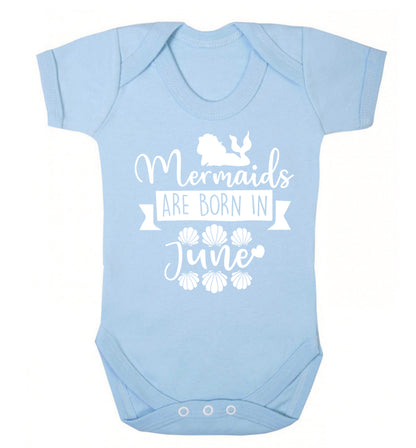 Mermaids are born in June Baby Vest pale blue 18-24 months