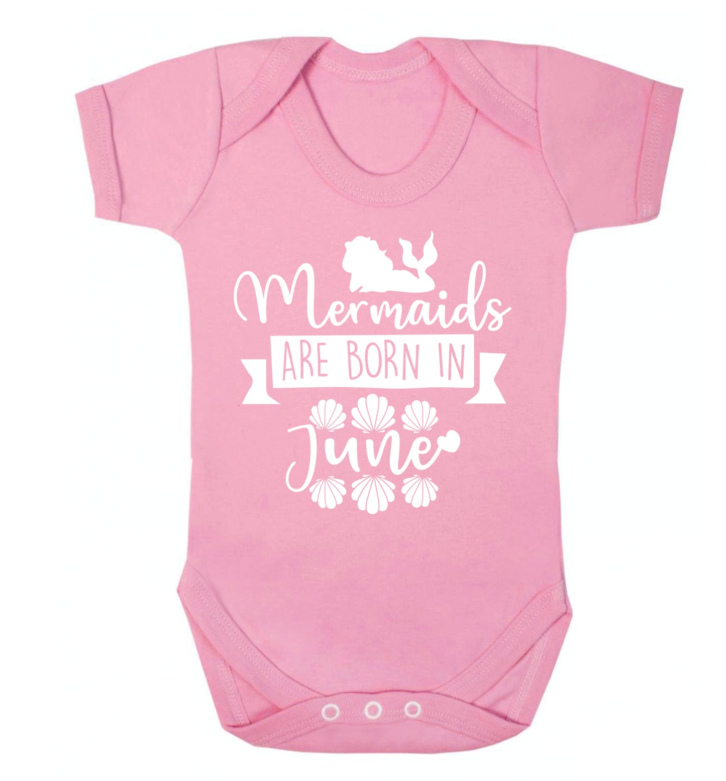 Mermaids are born in June Baby Vest pale pink 18-24 months