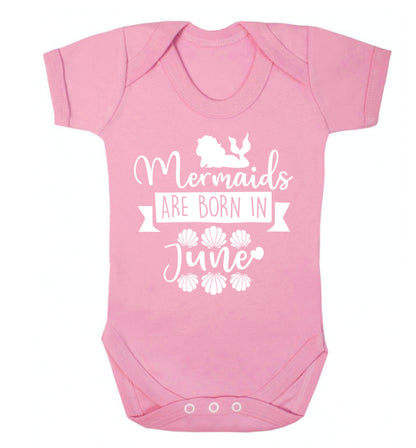 Mermaids are born in June Baby Vest pale pink 18-24 months