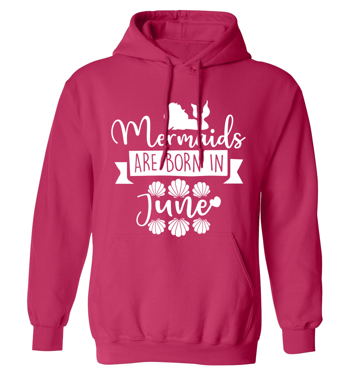 Mermaids are born in June adults unisex pink hoodie 2XL