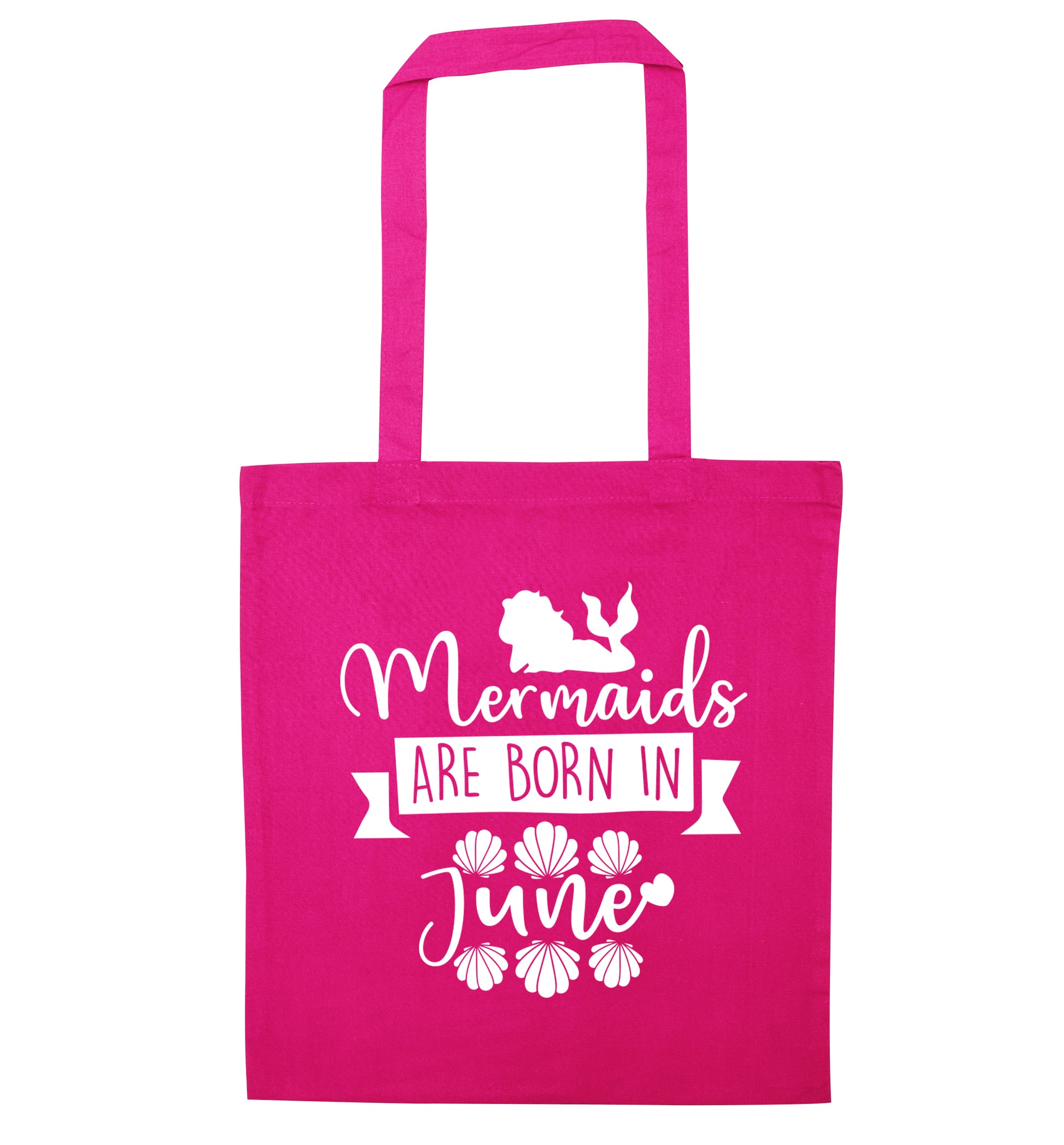 Mermaids are born in June pink tote bag
