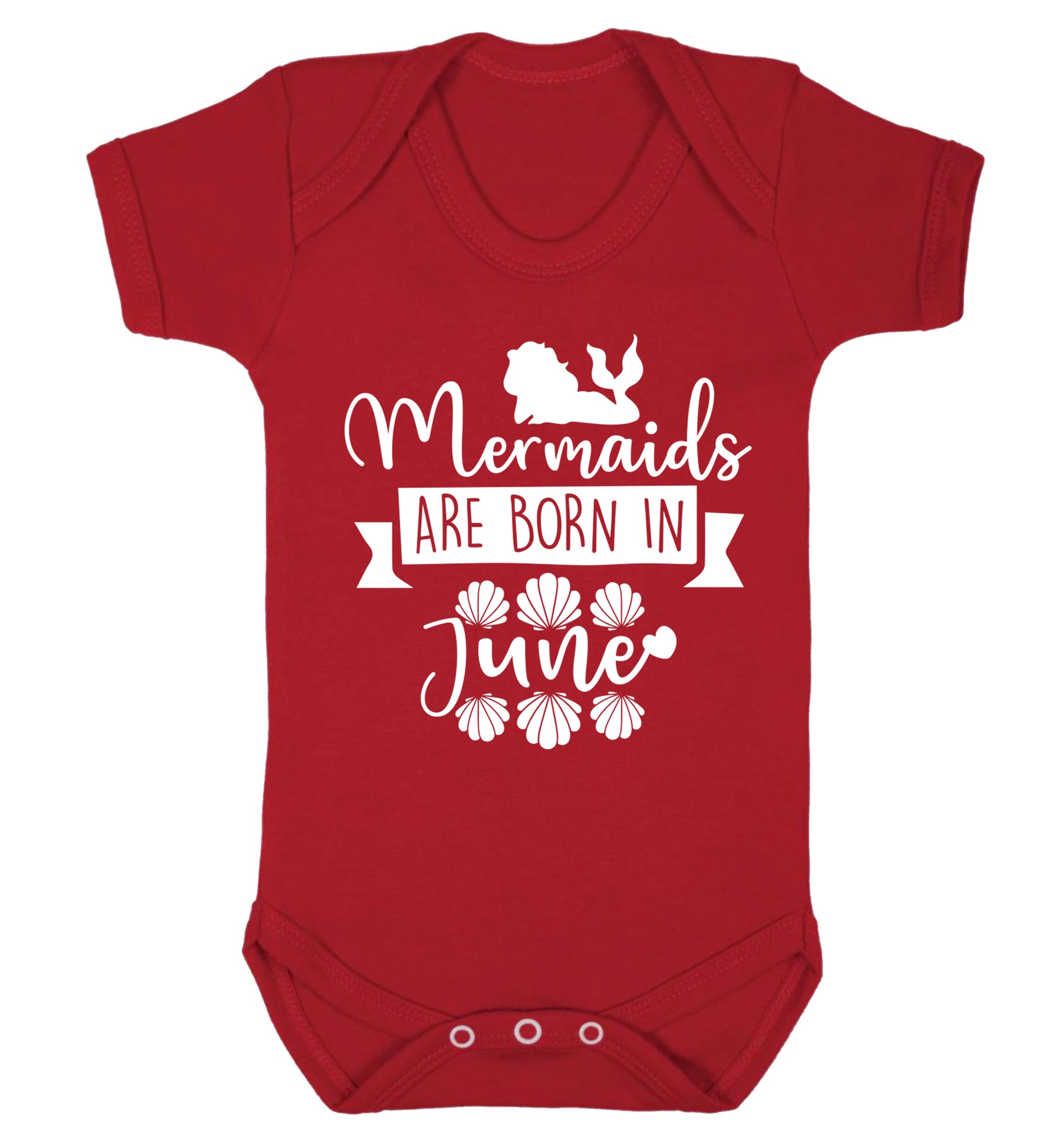 Mermaids are born in June Baby Vest red 18-24 months