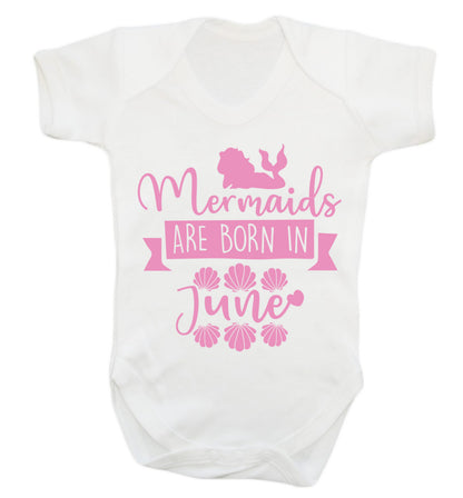 Mermaids are born in June Baby Vest white 18-24 months