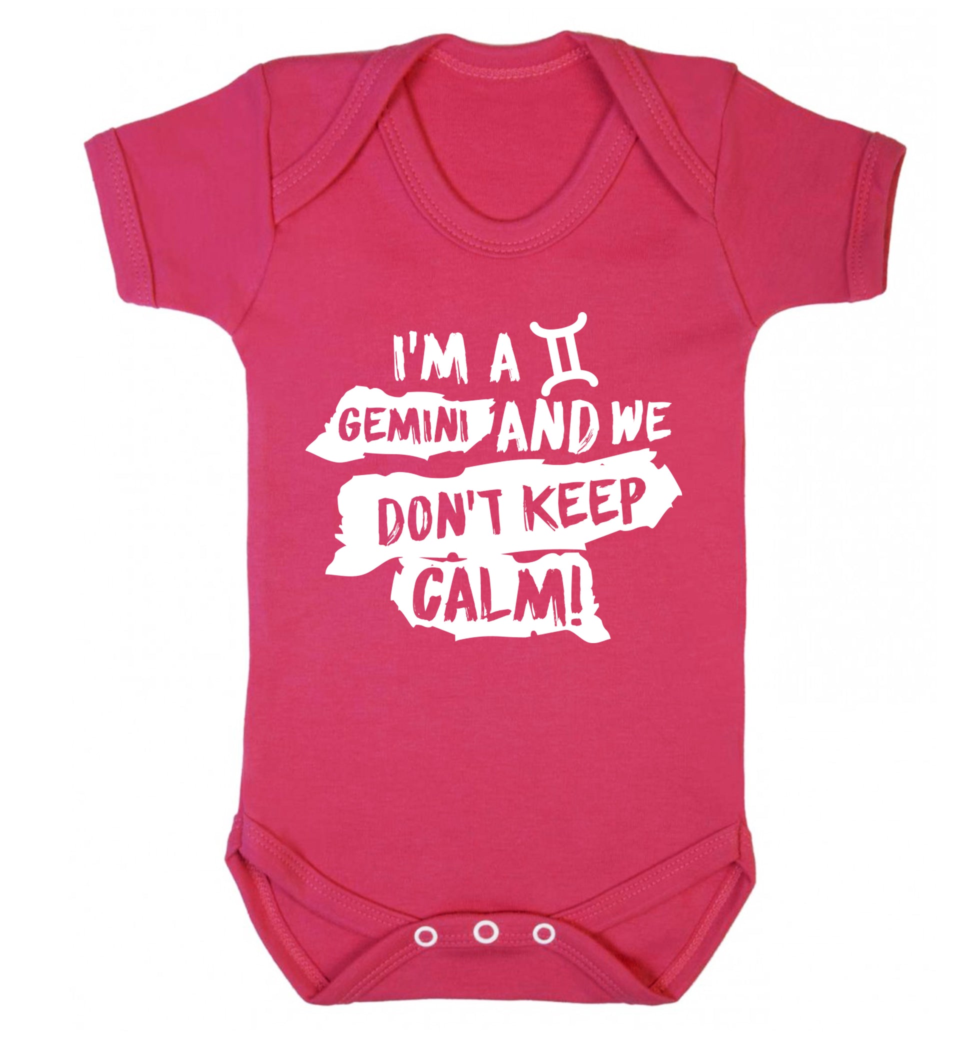 I'm a Gemini and we don't keep calm Baby Vest dark pink 18-24 months