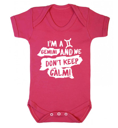 I'm a Gemini and we don't keep calm Baby Vest dark pink 18-24 months