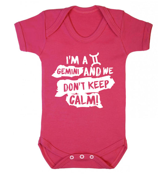 I'm a Gemini and we don't keep calm Baby Vest dark pink 18-24 months