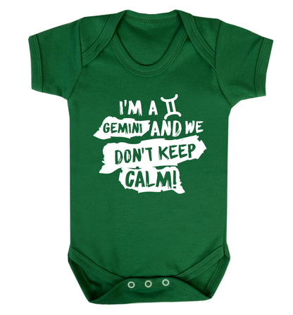 I'm a Gemini and we don't keep calm Baby Vest green 18-24 months
